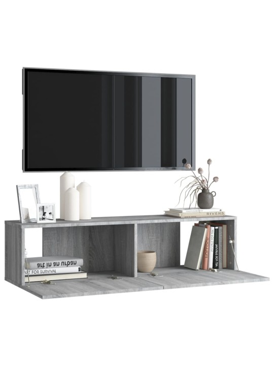 Tv skapītis, pelēcīga ozolkoka, 120x30x30 cm, inženierijas koks