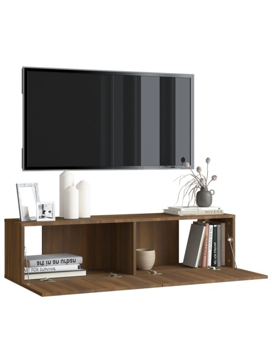 Tv sienas skapītis, ozolkoka, 120x30x30 cm, inženierijas koks