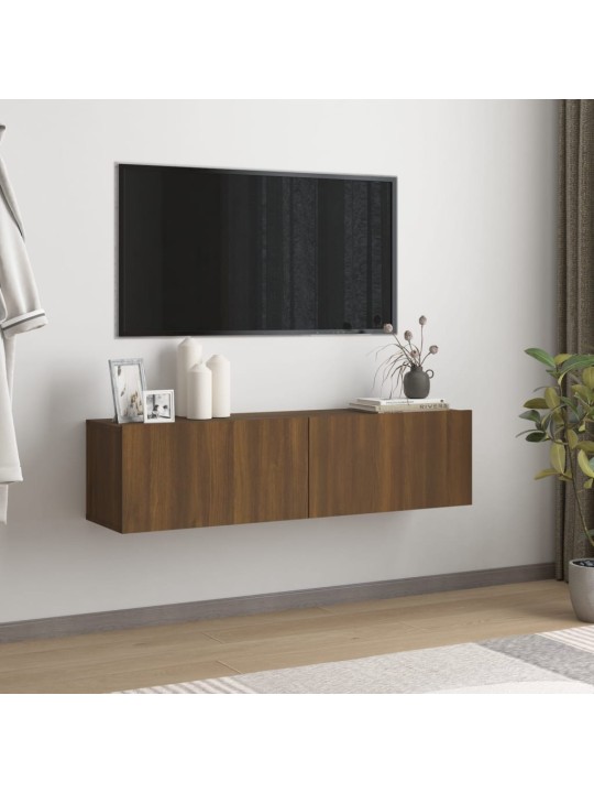Tv sienas skapītis, ozolkoka, 120x30x30 cm, inženierijas koks