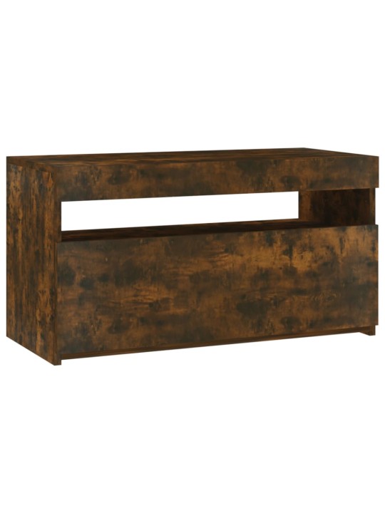 Tv skapītis ar led lampiņām, tumša ozolkoka krāsā, 75x35x40 cm