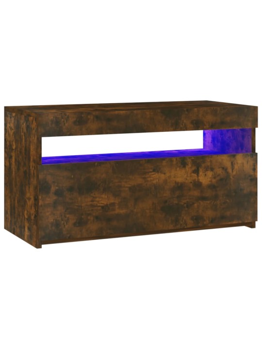 Tv skapītis ar led lampiņām, tumša ozolkoka krāsā, 75x35x40 cm