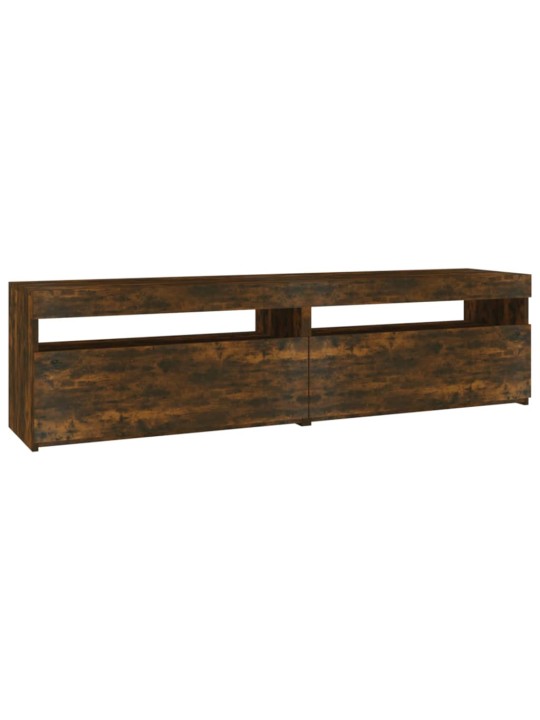 Tv skapītis ar led lampiņām, tumša ozolkoka krāsā, 75x35x40 cm