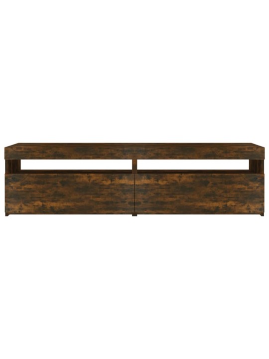 Tv skapītis ar led lampiņām, tumša ozolkoka krāsā, 75x35x40 cm