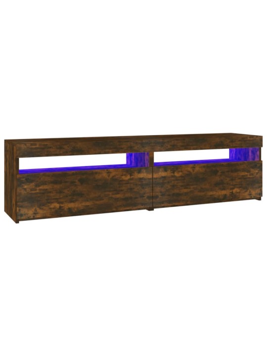 Tv skapītis ar led lampiņām, tumša ozolkoka krāsā, 75x35x40 cm