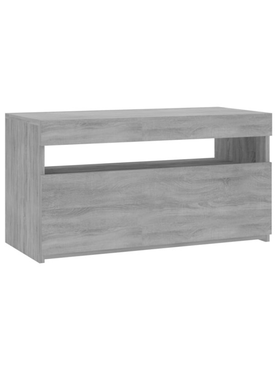 Tv skapītis ar led lampiņām, pelēka ozola krāsa, 75x35x40 cm