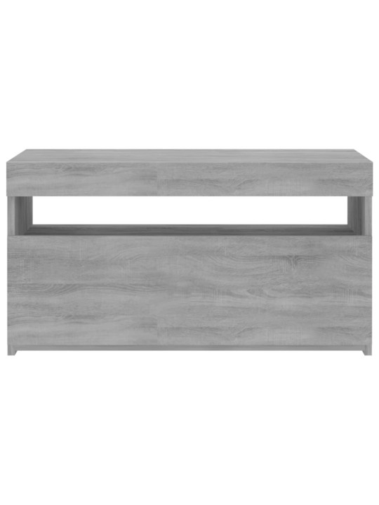 Tv skapītis ar led lampiņām, pelēka ozola krāsa, 75x35x40 cm