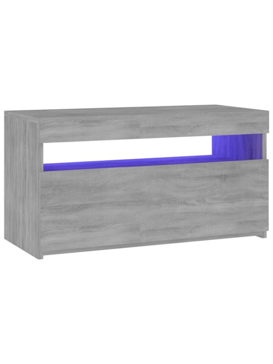 Tv skapītis ar led lampiņām, pelēka ozola krāsa, 75x35x40 cm