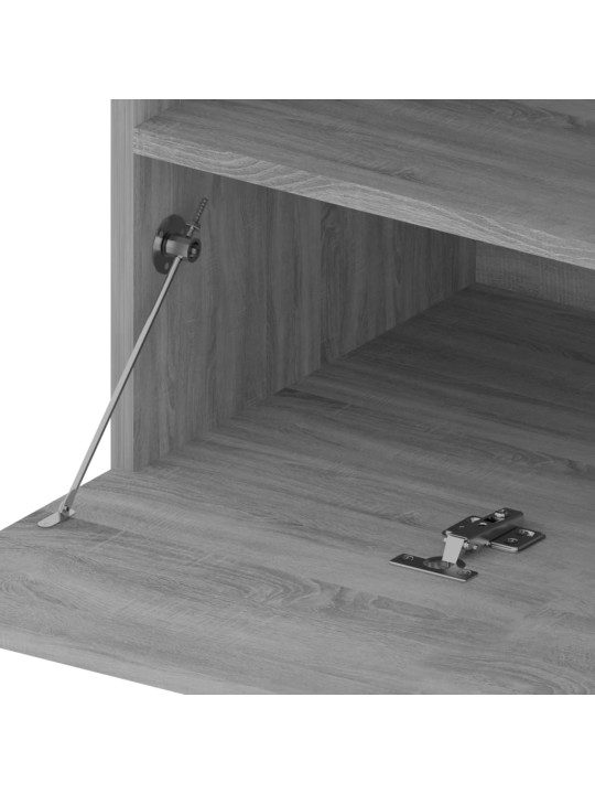 Tv skapītis ar led lampiņām, pelēka ozola krāsa, 75x35x40 cm
