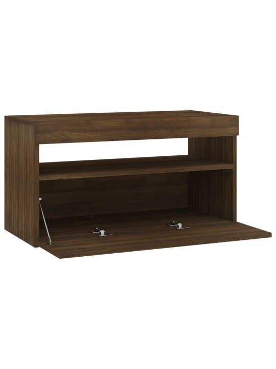 Tv skapītis ar led lampiņām, ozolkoka krāsa, 75x35x40 cm