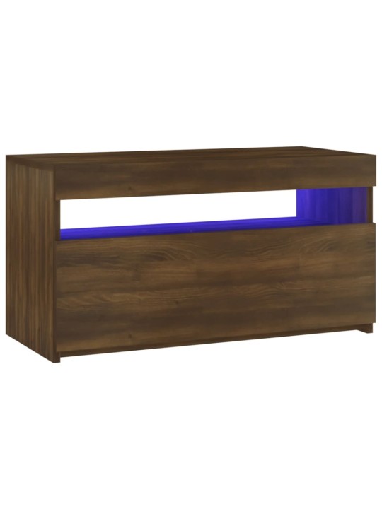 Tv skapītis ar led lampiņām, ozolkoka krāsa, 75x35x40 cm