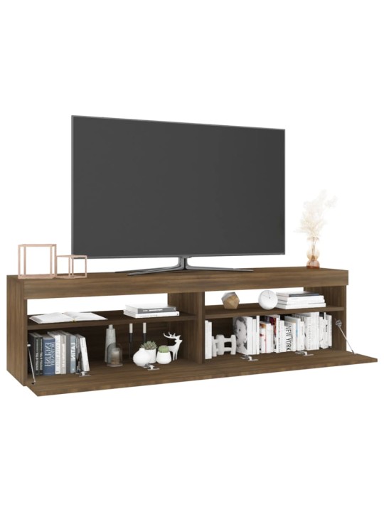Tv skapīši ar led lampiņām, 2 gab., ozolkoka krāsa, 75x35x40 cm