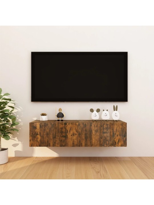 Sienas tv skapīši, 4 gab., ozolkoka krāsa, 30,5x30x30 cm