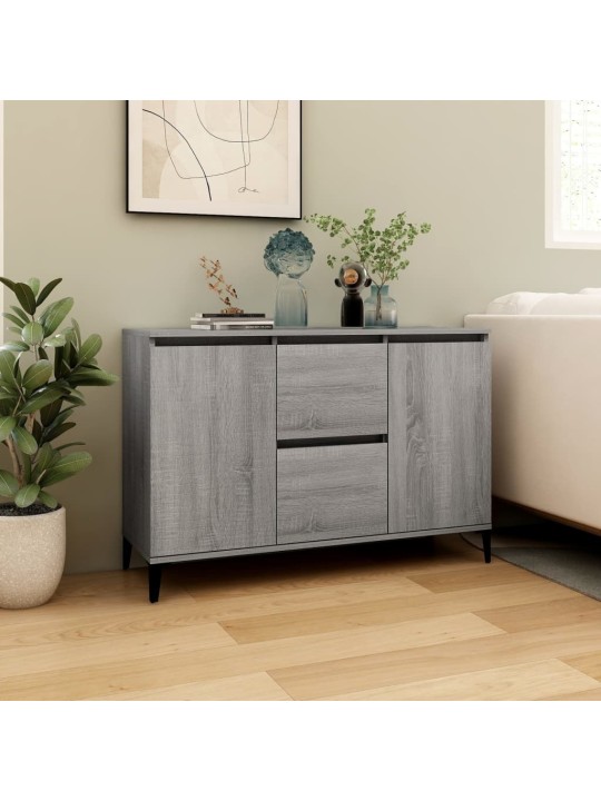 Kumode, pelēcīga ozola krāsā, 104x35x70 cm, inženierijas koks