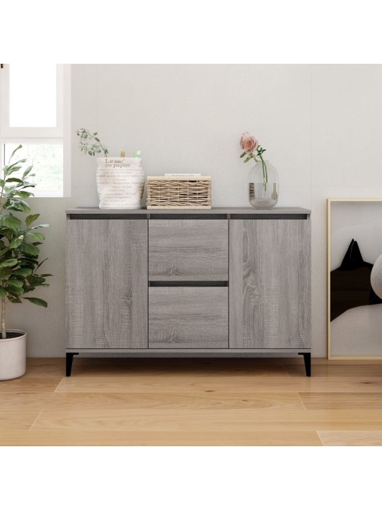 Kumode, pelēcīga ozola krāsā, 104x35x70 cm, inženierijas koks