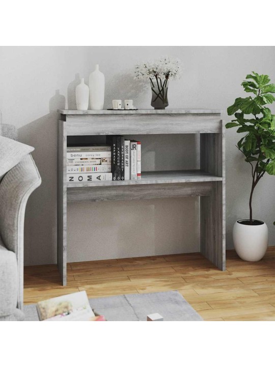 Konsoles galds, pelēka ozolkoka, 80x30x80 cm, inženierijas koks
