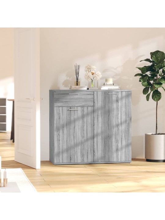 Kumode, pelēcīga ozola krāsā, 80x36x75 cm, inženierijas koks