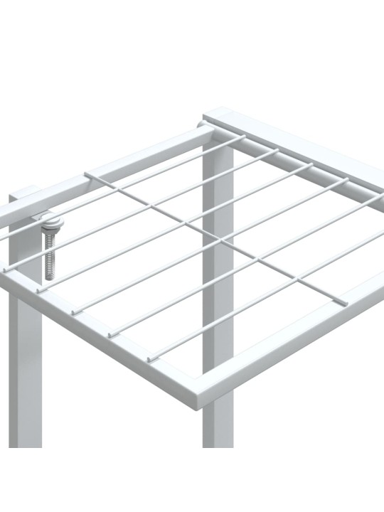 Puķu statīvs ar riteņiem, 94,5x24,5x91,5 cm, balts, dzelzs