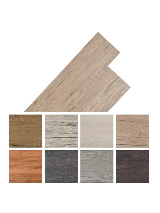 Grīdas dēļi, pašlīmējoši, 2,51 m², 2 mm, ozola brūni, pvc
