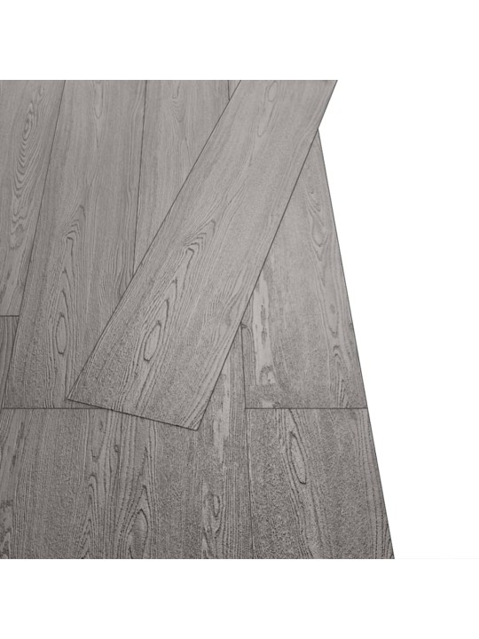 Grīdas dēļi, pašlīmējoši, 2,51 m², 2 mm, tumši pelēki, pvc