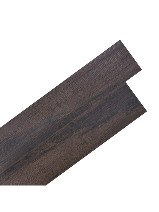 Grīdas dēļi, pašlīmējoši, 2,51 m², 2 mm, tumši brūni, pvc