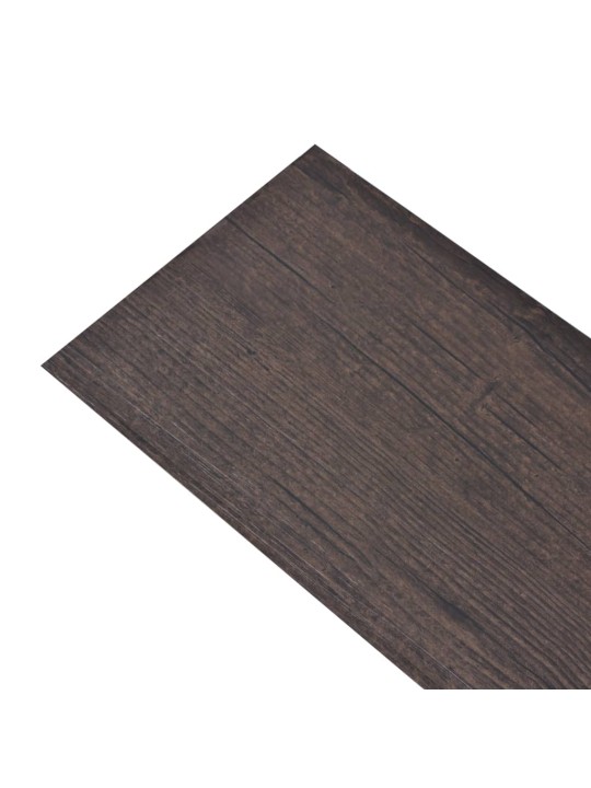 Grīdas dēļi, pašlīmējoši, 2,51 m², 2 mm, tumši brūni, pvc