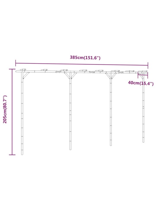 Pergola, 385x40x205 cm, bambuss