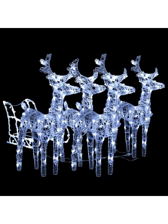 Ziemassvētku dekorācija, ziemeļbrieži un kamanas, 240 led