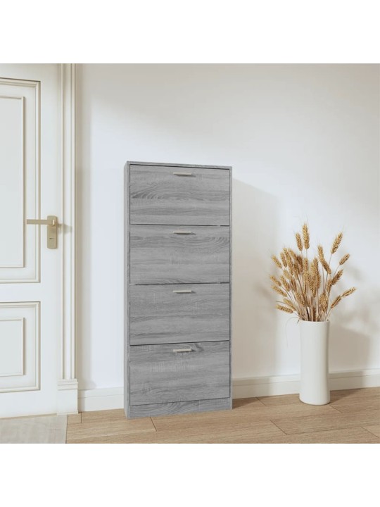 Apavu plaukts, pelēcīga ozolkoka,59x17x150 cm,inženierijas koks