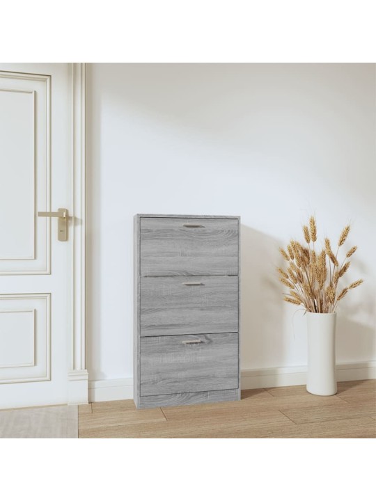 Apavu plaukts, pelēcīga ozolkoka,59x17x108 cm,inženierijas koks
