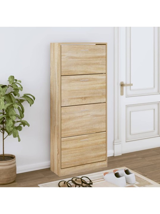 Apavu plaukts, ozolkoka krāsa, 63x24x147 cm, inženierijas koks