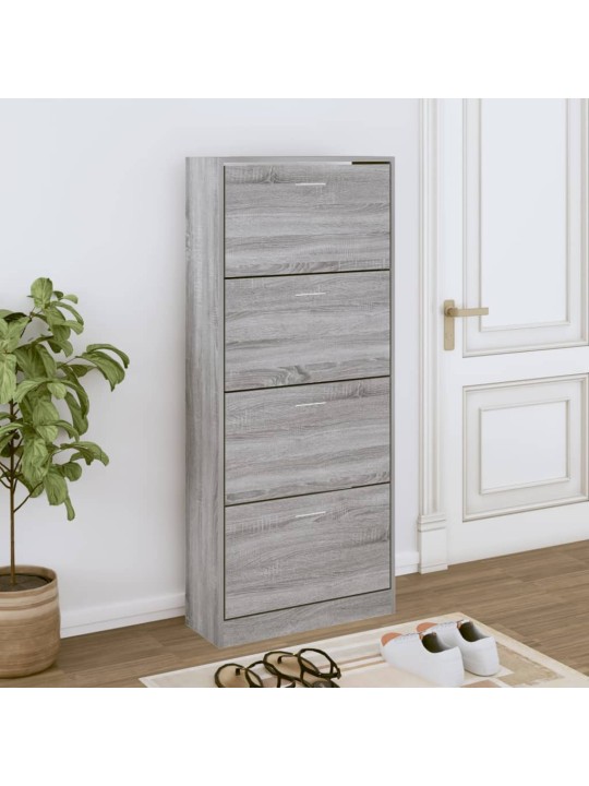 Apavu plaukts, pelēcīga ozolkoka,63x24x147 cm,inženierijas koks