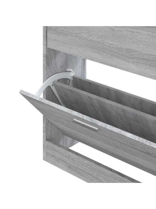 Apavu plaukts, pelēcīga ozolkoka,63x24x81 cm,inženierijas koks