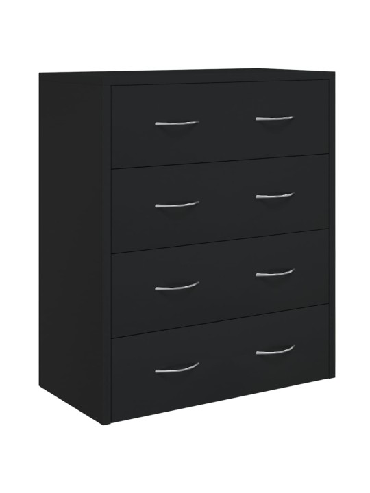 Kumode ar 4 atvilktnēm, 60x30,5x71 cm, melna