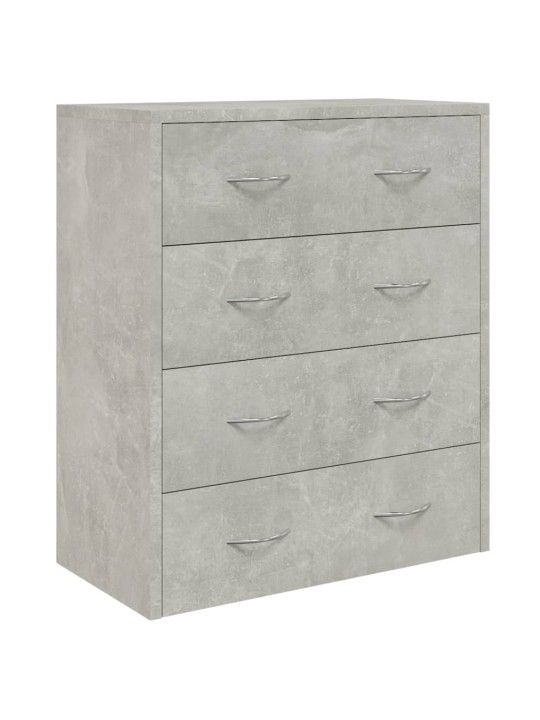 Kumode ar 4 atvilktnēm, 60x30,5x71 cm, pelēka betona