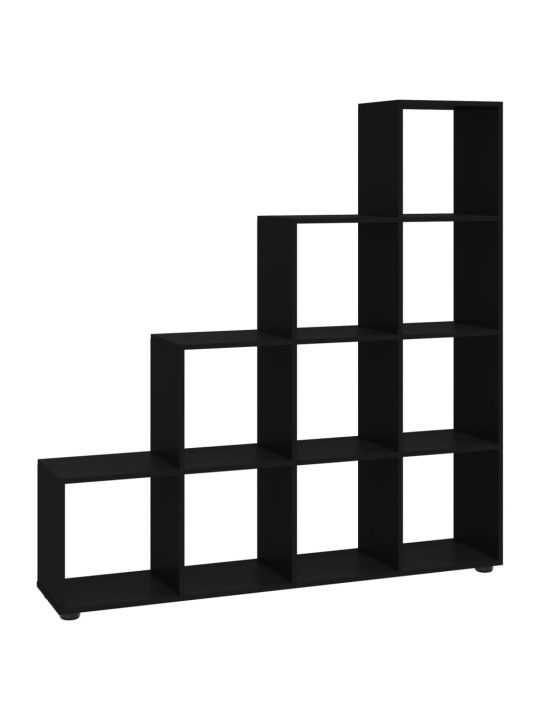 Grāmatu plaukts, melns, 142 cm, inženierijas koks