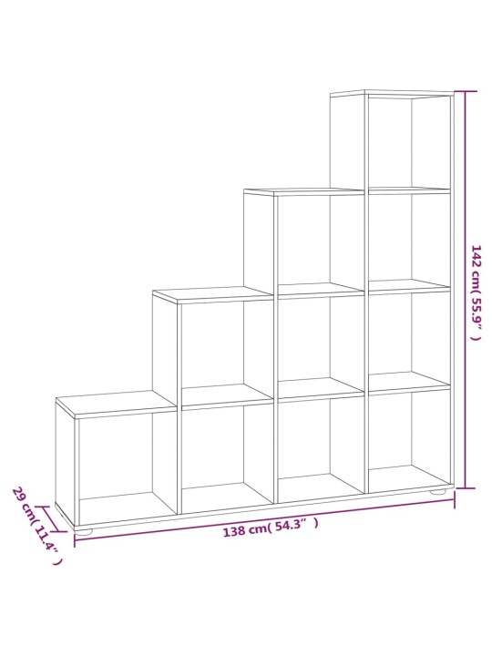 Grāmatu plaukts, melns, 142 cm, inženierijas koks