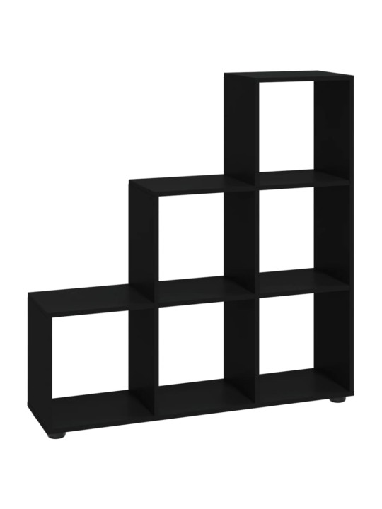 Grāmatu plaukts, melns, 107 cm, inženierijas koks