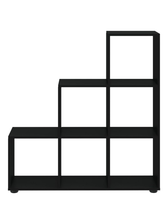 Grāmatu plaukts, melns, 107 cm, inženierijas koks