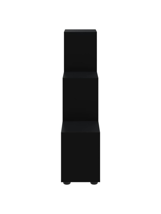 Grāmatu plaukts, melns, 107 cm, inženierijas koks