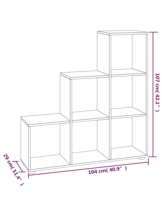Grāmatu plaukts, melns, 107 cm, inženierijas koks