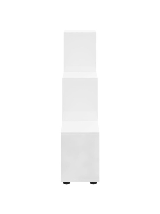 Grāmatu plaukts, spīdīgi balts, 107 cm, inženierijas koks