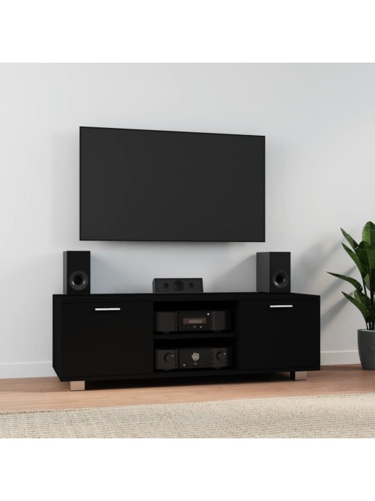 Tv skapītis, 120x40,5x35 cm, melns inženierijas koks