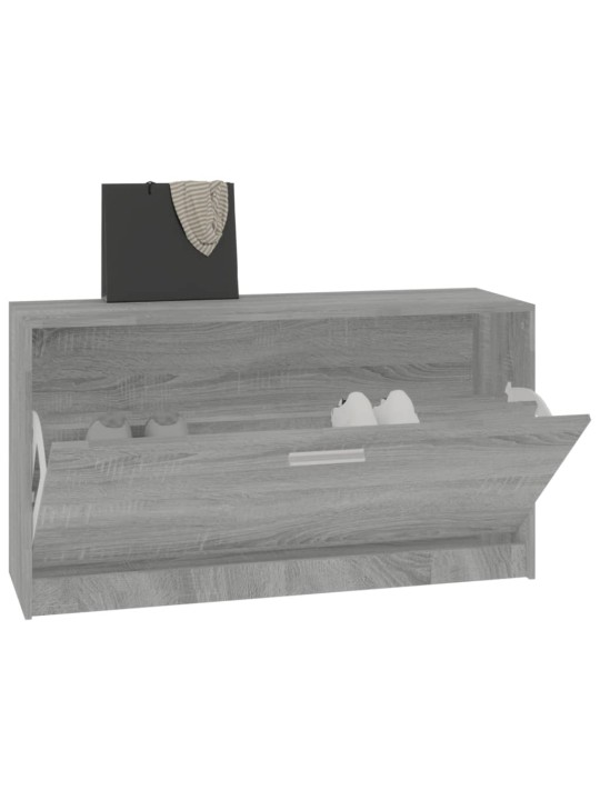 Apavu plaukts, pelēks, 80x24x45 cm, inženierijas koks