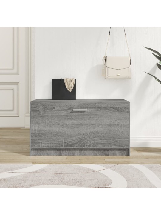Apavu plaukts, pelēks, 80x24x45 cm, inženierijas koks