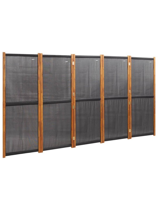 5-paneļu istabas aizslietnis, melns, 350x180 cm
