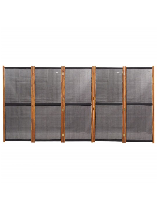 5-paneļu istabas aizslietnis, melns, 350x180 cm