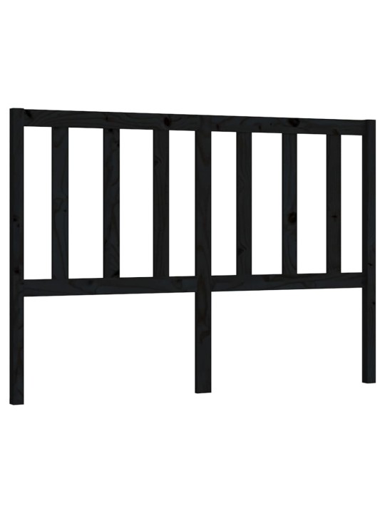 Gultas galvgalis, melns, 126x4x100 cm, priedes masīvkoks