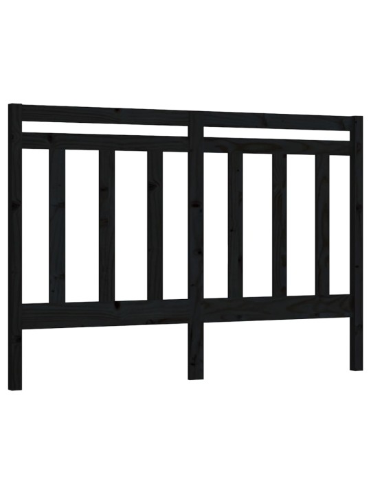 Gultas galvgalis, melns, 166x4x100 cm, priedes masīvkoks