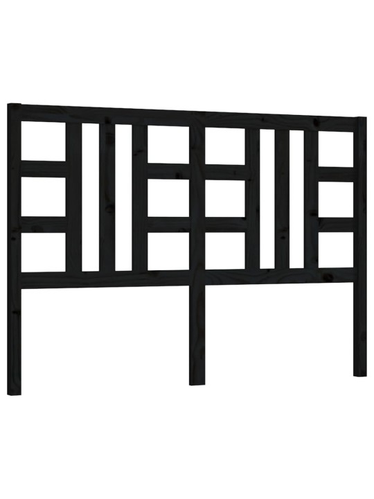 Gultas galvgalis, melns, 126x4x100 cm, priedes masīvkoks