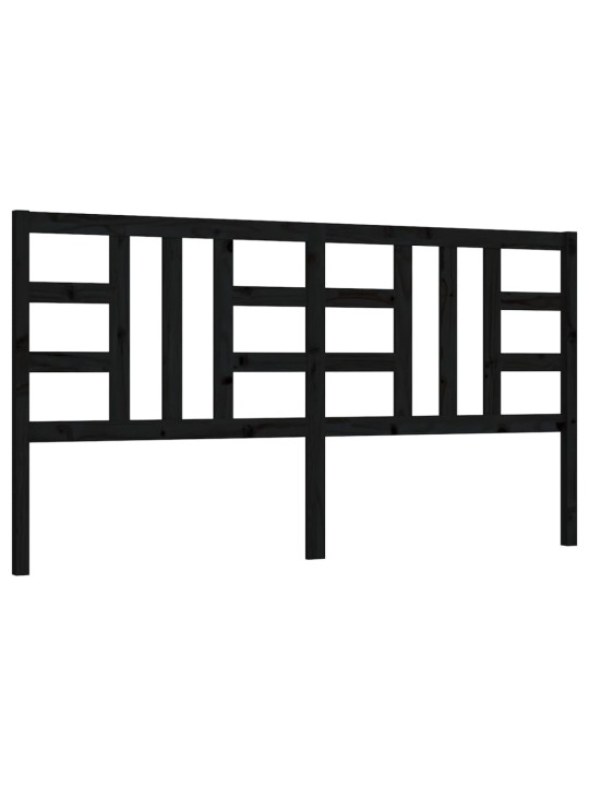 Gultas galvgalis, melns, 206x4x100 cm, priedes masīvkoks